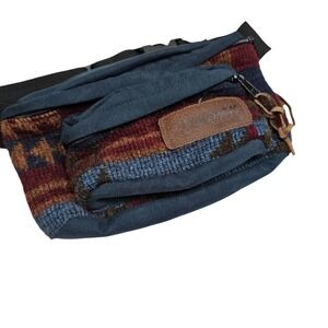 Vintage Eastpak USA Multicolor Woven Wool Canvas Adjustable Waist Fanny Pack‎